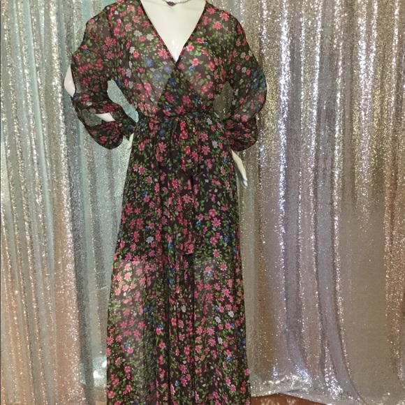 Long Sheer Flower Dress - Picture 2 of 3